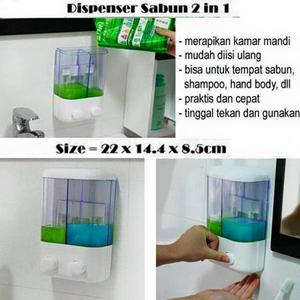 Touch Soap Double Dispenser Sabun Cair Shampoo 2 Tabung - 607
