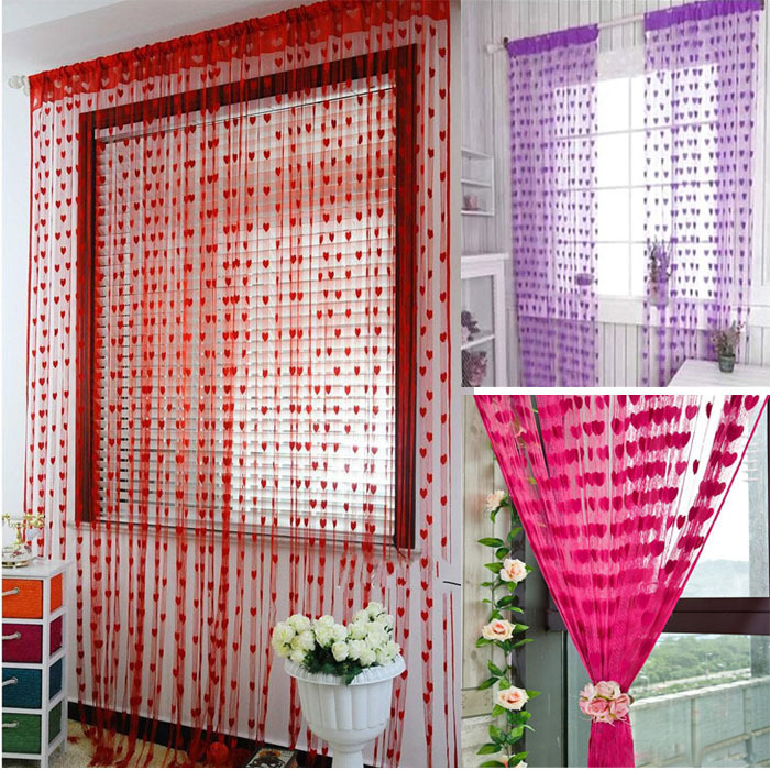 Tirai Benang Cantik Motif Love Korean Style Gorden Dekorasi Interior - 775