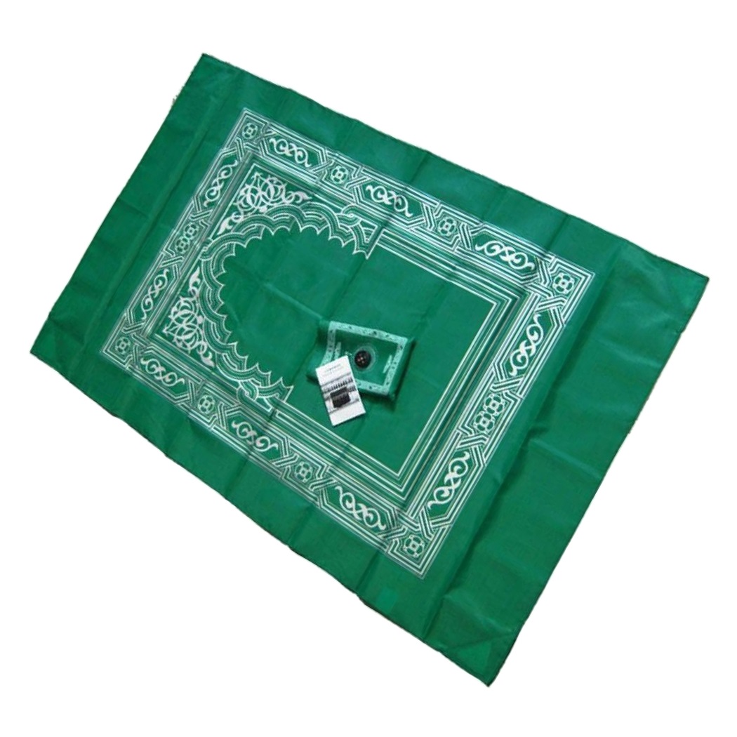 Sajadah Lipat + Kompas + Tas Souvenir Haji Ibadah Umroh Travel Muslim - 792